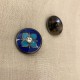 Enamelled Métal with Strass Button Mumbai, col. Indigo/ Lagoon