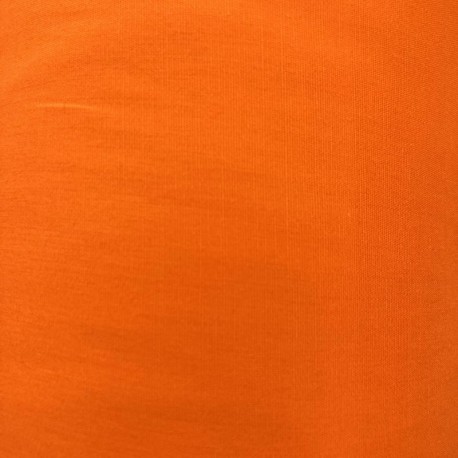 Tissu au Mètre Popeline Unie, col. Tangerine