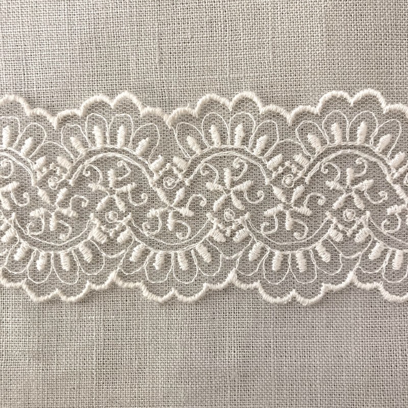 Ruban De Broderie Torsadé En Dentelle - 25 Mètres, Largeur 1,2 Cm, Polyester - Gris
