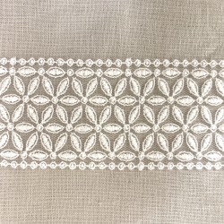 Ruban Dentelle de Tulle Brodé Fleur d'Oranger, col. Blanc
