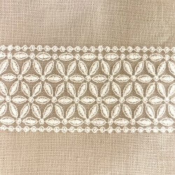 Ruban Dentelle de Tulle Brodé Fleur d'Oranger, col. Ecru