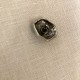 Engraved Metal Button Poetry, col. Silver