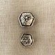 Engraved Metal Button Poetry, col. Silver