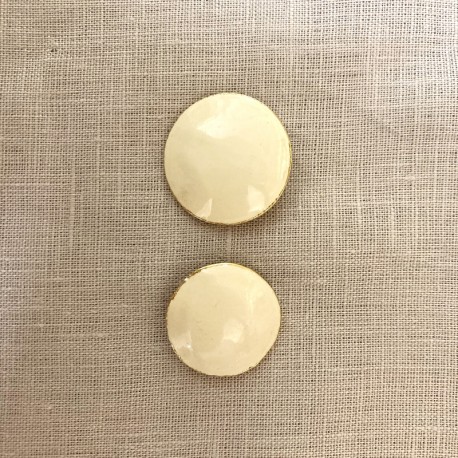 Enamelled Metal Button Cambon, col. Vanilla