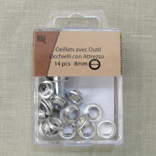 Agrafes couture argent 8mm