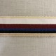 Striped Petersham Ribbon, En Voyage, col. Vanilla, Chalk, Medoc 1