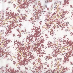 Tissu au Mètre Popeline Bouquets de Bruyères, col. Bois de Rose, Infusion