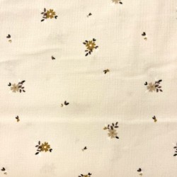 Tissus au Mètre Velours Milleraies Imprimé Petite Chérie, col. Ecru, Caramel, Chocolat