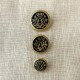 Metal Enamelled Button Edmond, Col. Black/ Gold