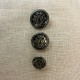 Metal Enamelled Button Edmond, Col. Black/ Silver