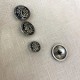 Bouton en Métal Emaillé Edmond, Col. Noir/ Argent