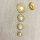 Metal Enameled Button Imperatrice, Col. Light Gold/ Creamy