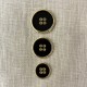 Enameled Metal Button Smart, Col. Black/ Gold