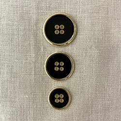 Bouton en Métal Emaillé Smart, Col. Noir/ Or