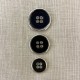 Enameled Metal Button Smart, Col. Black/ Silver