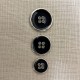 Enameled Metal Button Smart, Col. Navy/ Silver