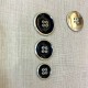 Enameled Metal Button Smart, Col. Navy/ Silver