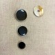 Enameled Metal Button Marcel, Col. Navy/ Silver