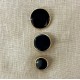 Enameled Metal Button Marcel, Col. Black/ Gold