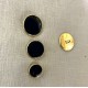 Enameled Metal Button Marcel, Col. Black/ Gold