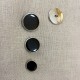Enameled Metal Button Marcel, Col. Black/ Silver