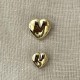 Metallized Button Heart Je T'Aime, col. Gold