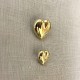 Metallized Button Heart Je T'Aime, col. Gold