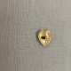 Metallized Button Heart Je T'Aime, col. Gold