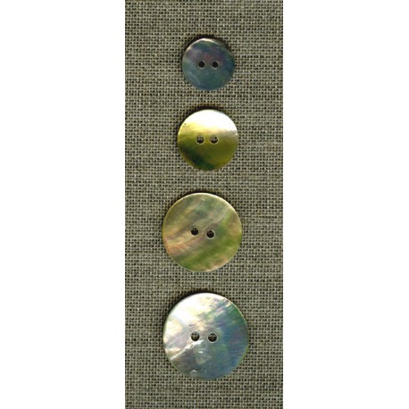 Boutons en nacre simple, tailles moyennes