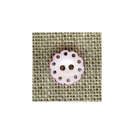 Bouton en nacre Dentelle, col. Rose pâle