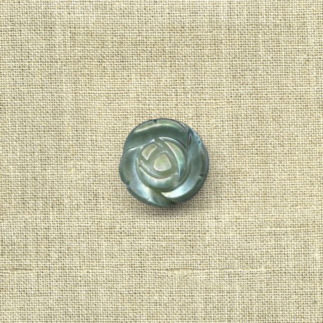 Rose mother-of-pearl button, col. Jade