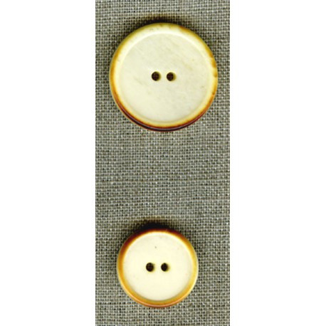 Bouton en os épais à bord fin brulé