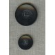 Marbled black curved polyester button