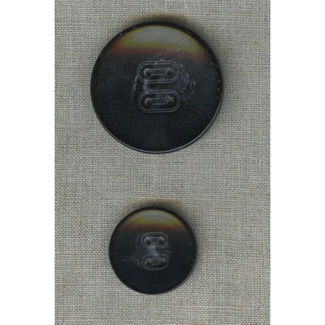 Marbled black curved polyester button