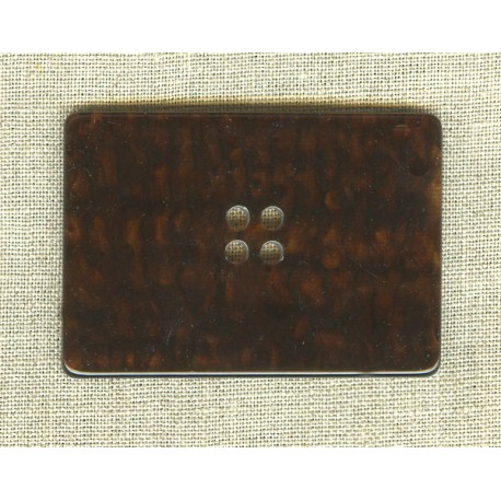 Bouton rectangle en polyester façon Ecailles.