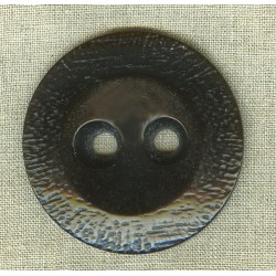 Brown button with intricate wide rim