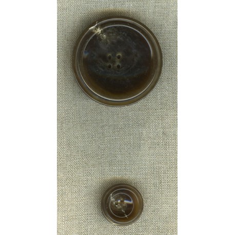 Bouton très incurvé en polyester, Marron jaspé.