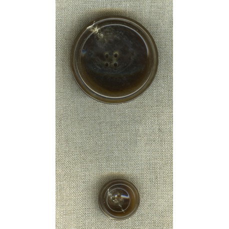 Marbled brown concave polyester button
