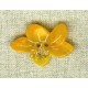 Polyester amber-style flower button