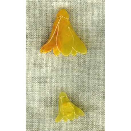 Polyester amber-style bluebell flower button