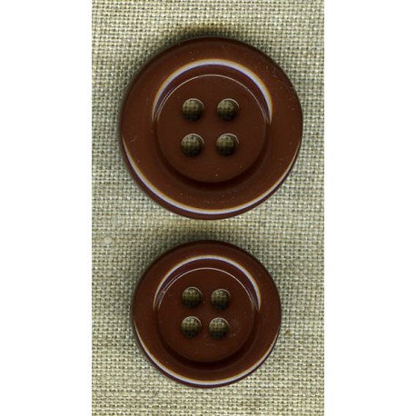 Chocolate 9 coloured button with wide rounded rim