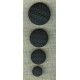 Black button with shank softened touched vague motive
