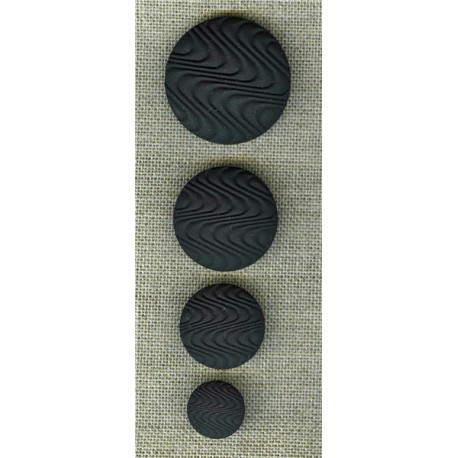 Bouton noir sur pied touché velouté motif vague
