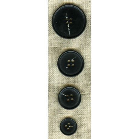 Bouton polyester jaspé Reglisse