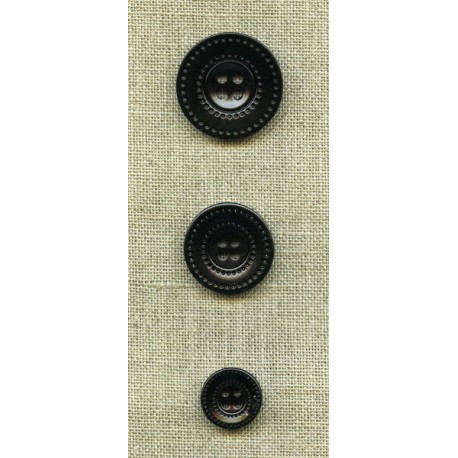 Bouton polyester epais piqué sellier, col. Nuit