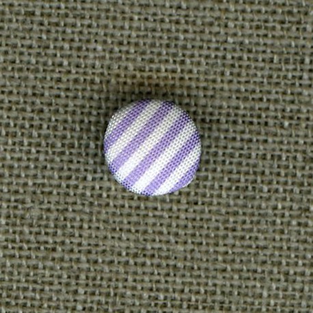 Button covered with striped fabric, Lilac