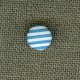 Button covered with striped fabric, Azure