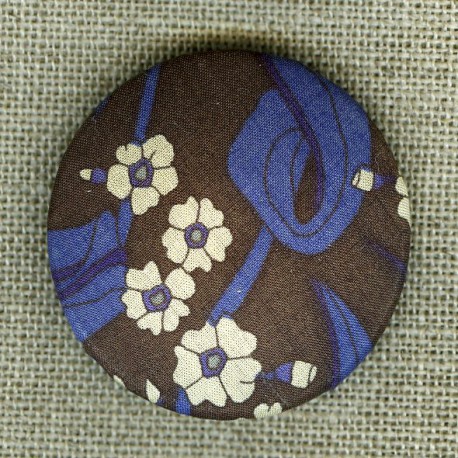 Domed button covered with Charlton's Charm Liberty fabric