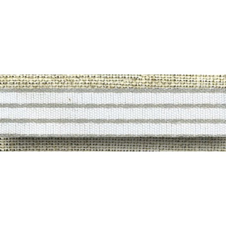 White/Pearl 4 matte ribbon with thin satin weave stripes