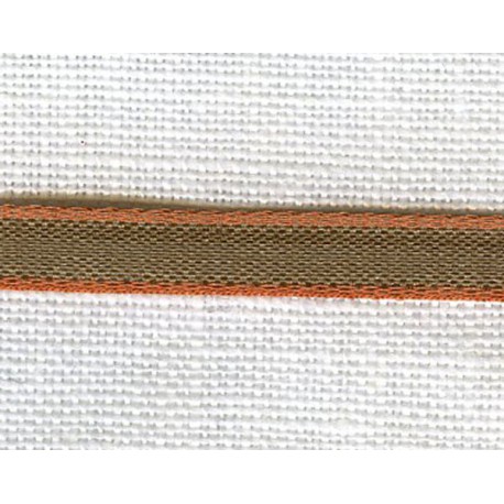 Toffee/Marmelade narrow ribbon with contrasting edge